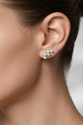 925 sterling silver Minimal Diamond Ear Climber Earrings