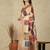 beige printed silk cotton kasavu saree with blouse