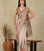 brown zari silk cotton kasavu saree with blouse