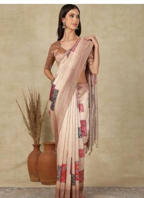sea green woven design silk cotton kasavu saree with blouse 1