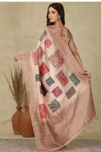 sea green woven design silk cotton kasavu saree with blouse