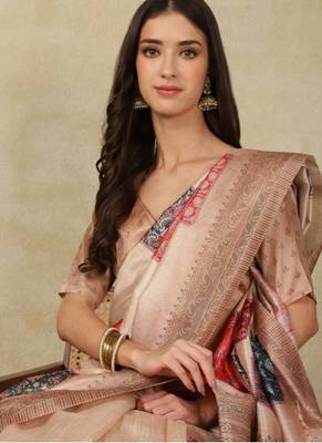 sea green woven design silk cotton kasavu saree with blouse 4