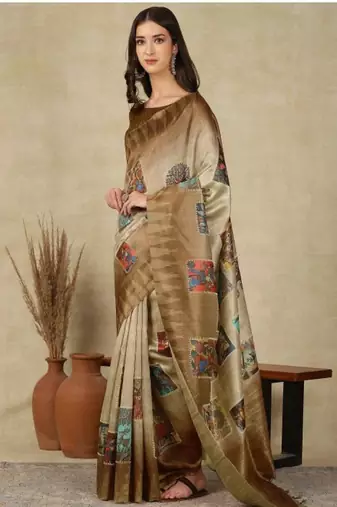 beige zari tissue kasavu saree with blouse