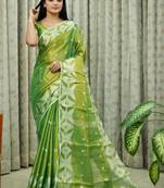 off white tissue kasavu saree with zari border