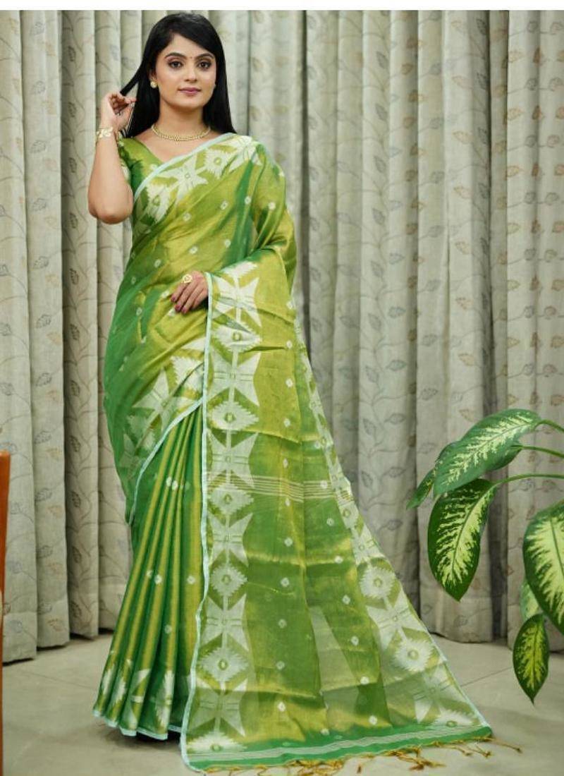 off white tissue kasavu saree with zari border
