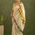 blue ethnic motifs printed tissue kasavu saree with blouse
