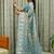 white floral linen blend kasavu saree with blouse piece