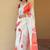 off white floral linen blend kasavu saree with blouse