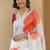 off white floral linen blend kasavu saree with blouse