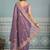 lavender embroidered silk blend kasavu saree with blouse