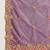 lavender embroidered silk blend kasavu saree with blouse