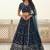Awesome Blue Zari and Sequins Embroidered Georgette indian designer wedding Lehenga Choli dress
