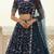 Awesome Blue Zari and Sequins Embroidered Georgette indian designer wedding Lehenga Choli dress