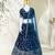 Awesome Blue Zari and Sequins Embroidered Georgette indian designer wedding Lehenga Choli dress