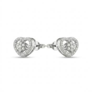 925 sterling silver Heart Diamond Halo Stud Earrings 1