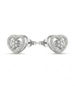 925 sterling silver Heart Diamond Halo Stud Earrings