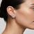 925 sterling silver Flower Diamond Stud Earrings