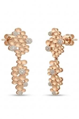 925 sterling silver Floral Dangle Earrings with Diamond Accents