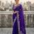 Purple Color Sequins and zari embroidery work Satin Saree