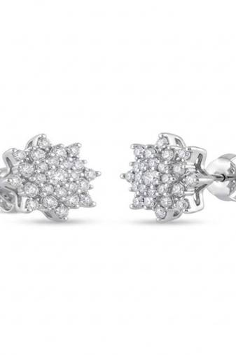 925 sterling silver Starburst Diamond Stud Earrings