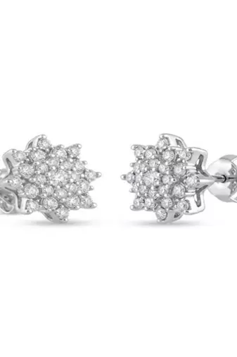925 sterling silver Starburst Diamond Stud Earrings