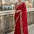 Red Color Sequins and zari embroidery work Satin Saree