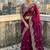 Wine Color Sequins and zari embroidery work Satin Saree