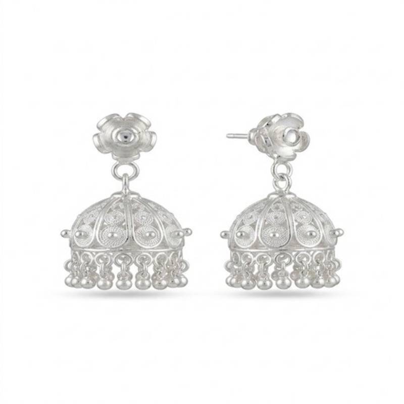 925 sterling silver Traditional Jhumka Bell Earrings
