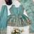 Kids girls sea green fendy silk peplum kurti with palazzo and dupatta set