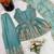 Kids girls sea green fendy silk peplum kurti with palazzo and dupatta set