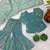 Girls sea green golden fendy silk embroidered work sharara suit set
