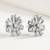 925 sterling silver Sculpted Flower Diamond Stud Earrings