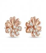 925 sterling silver Flower Earrings with Diamond Accents
