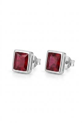 925 sterling silver Square Red Gemstone Stud Earrings 1
