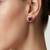 925 sterling silver Square Red Gemstone Stud Earrings