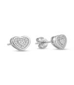 925 sterling silver Classic Heart Shape Diamond Stud Earrings