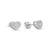 925 sterling silver Classic Heart Shape Diamond Stud Earrings