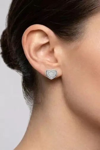 925 sterling silver Classic Heart Shape Diamond Stud Earrings
