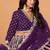 purple silk blend embroidered lehenga set