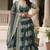 Green Zari, Thread, and Sequins Embroidered French Crepe indian designer wedding Lehenga Choli dress