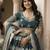 Green Zari, Thread, and Sequins Embroidered French Crepe indian designer wedding Lehenga Choli dress