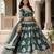 Green Zari, Thread, and Sequins Embroidered French Crepe indian designer wedding Lehenga Choli dress