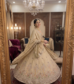 Elegant Ivory Embroidered Bridal Lehenga Choli with Dupatta