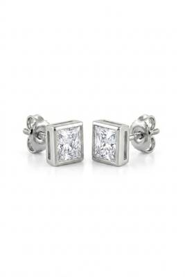 925 sterling silver Princess Cut Diamond Stud Earrings 1