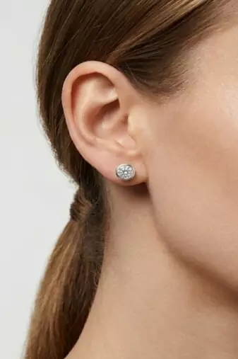 925 sterling silver Classic Bezel Diamond Stud Earrings