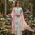 Schiffli Printed suit with crochet lace detailing comes with Kota Doria Dupatta and Cotton Palazzos Set of 3