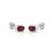 925 sterling silver Round Ruby Bezel Set Stud Earrings