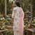 Schiffli Printed suit with crochet lace detailing comes with Kota Doria Dupatta and Cotton Palazzos Set of 3