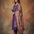 Women purple embroidered straight kurta set with dupatta