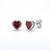 925 sterling silver Heart Shape Ruby Stud Earrings